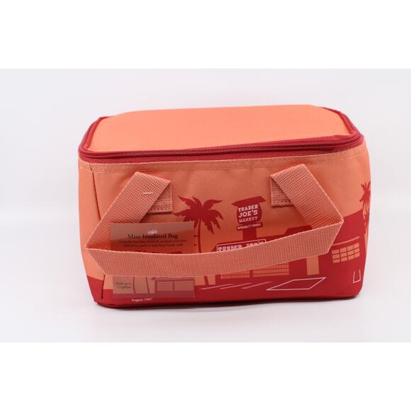 New Trader Joe's Mini Insulated Lunch Box Tote Bag - Peach - Limited Edition - Picture 1 of 3